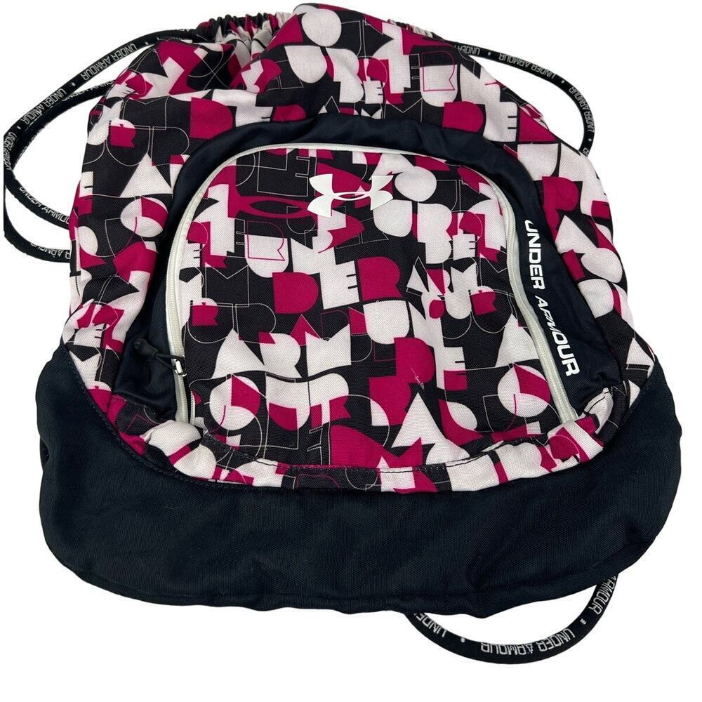 Backpack Under Armour Drawstring Pink Gray and Black Lightweight Bag Unisex
